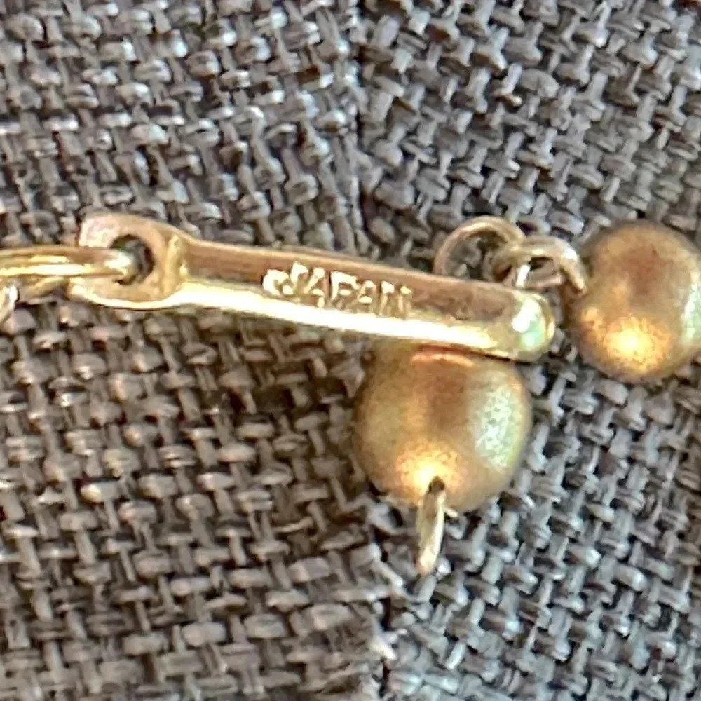 Vintage Signed Japan Gold & White Beaded Statement Necklace Multi-Strand Layered - Picture 6 of 11